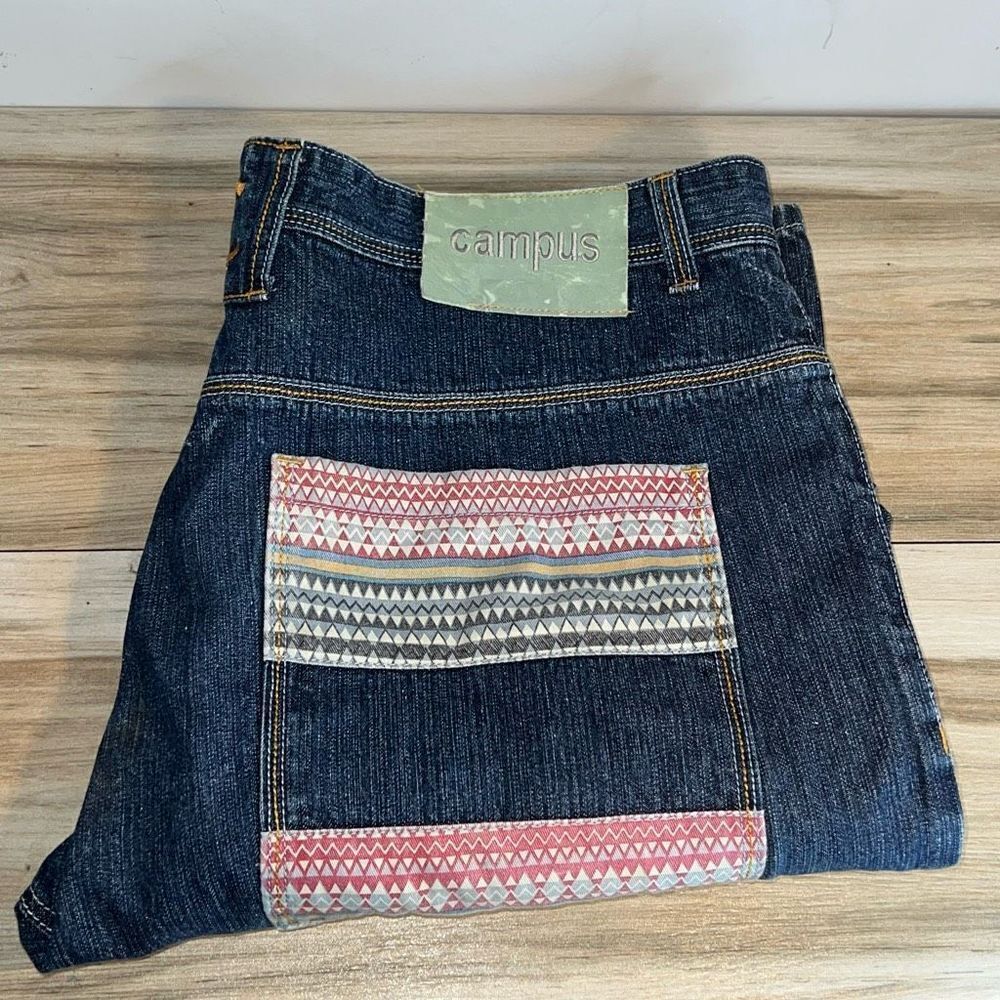 Campus 66 Retro Baggy Faded Jeans Men’s 42 X 32 Hip-Hop South Western Design
